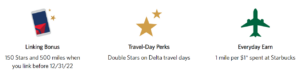 how to link Delta SkyMiles and Starbucks Rewards accounts