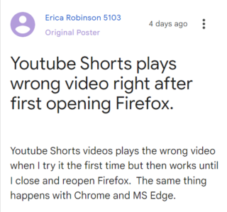 YouTube Shorts random video plays instead of selected one
