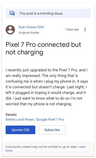 google-pixel-7-7-pro-connected-but-not-charging-bug