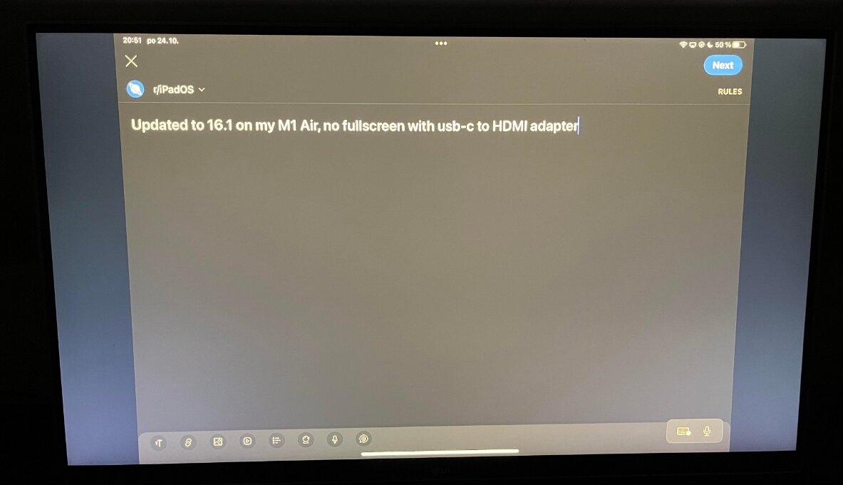 Vi ses cricket sød iPadOS 16.1 screen mirroring via USB-C to HDMI not working