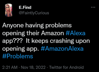 Alexa app crashing