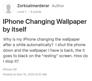 iphone wallpaper turns black