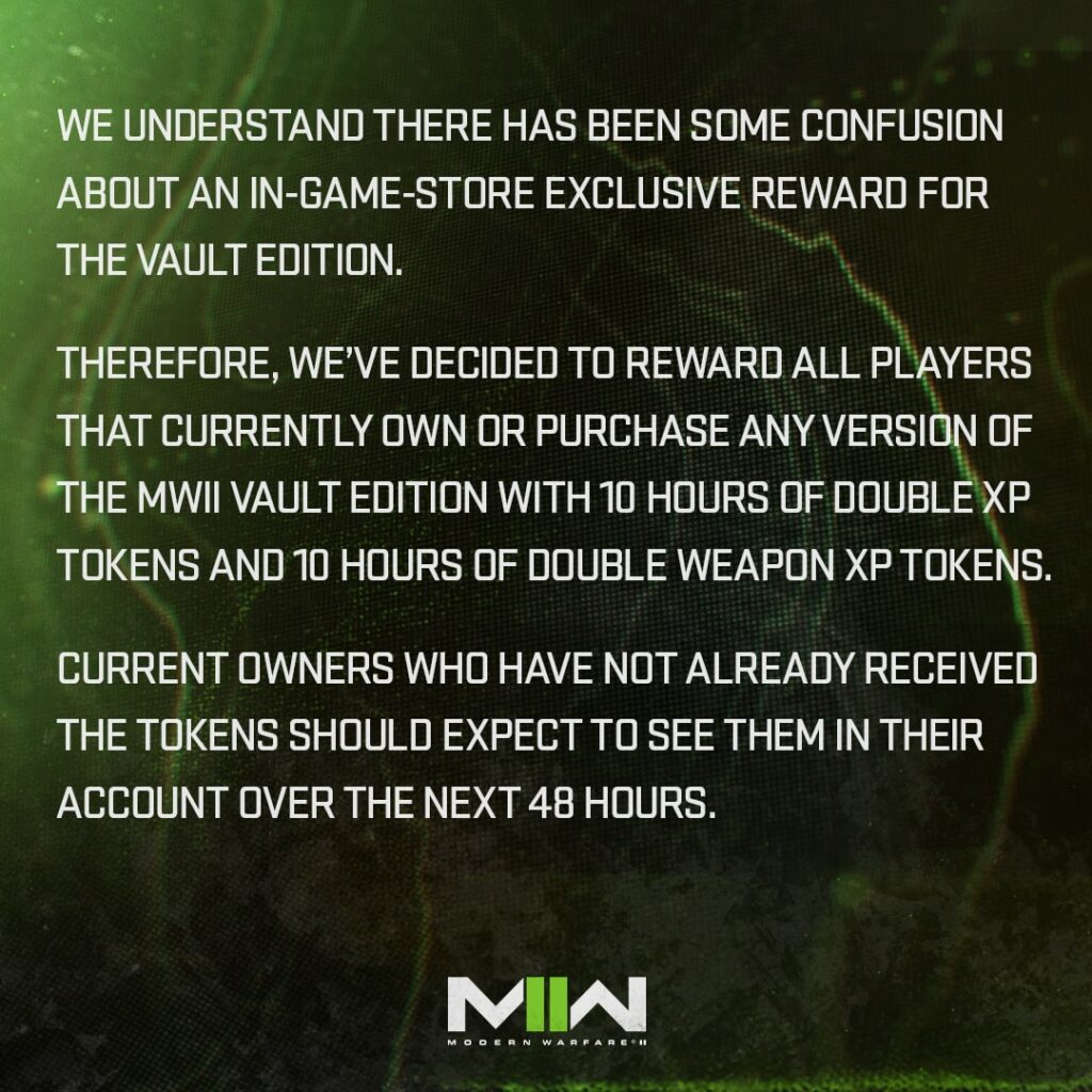 COD Modern Warfare 2 Vault Edition content or items missing