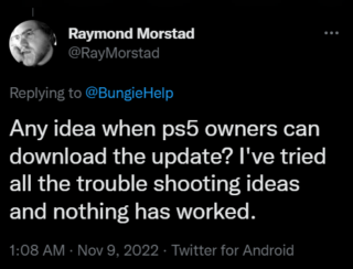 Destiny 2 v6.2.5.3 update not downloading on PS5
