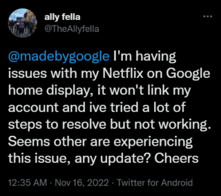 Google Home app issue
