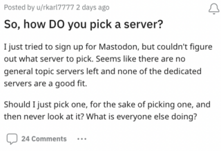 Mastodon server selection