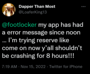 Foot Locker app damaged or crashing repeatedly? You are not alone