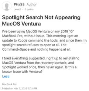 macOS-Ventura-13-update-broke-Spotlight-search