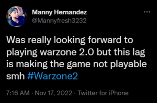COD Warzone 2.0 server lag