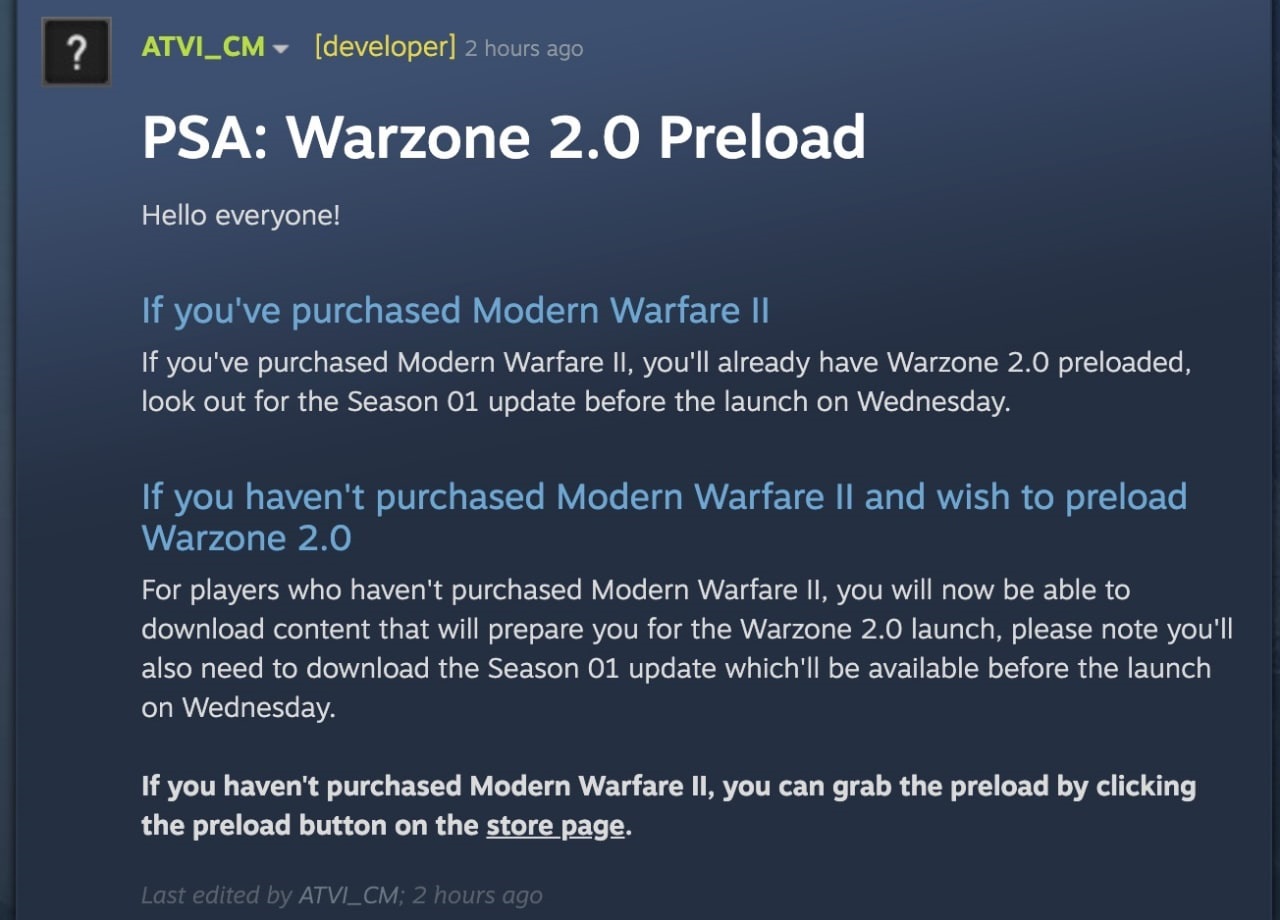 PSA: Warzone 2.0 (If you've purchased Modern Warfare II, you'll already  have Warzone 2.0 preloaded) : r/CODWarzone