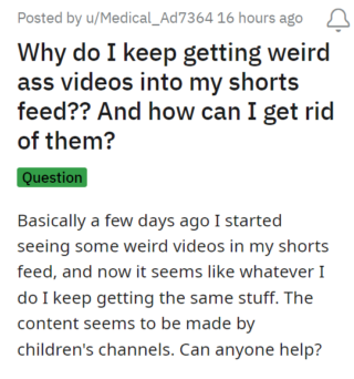 YouTube Shorts issue