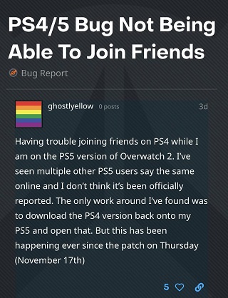 Overwatch 2 players can't join friends or group invite PS5 & PS4