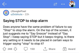 Pixel-'stop'-or-'snooze'-voice-alarm-commands-not-working