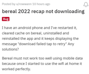 BeReal-recap-2022-not-working