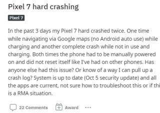 google pixel 7 and 7 pro rebooting