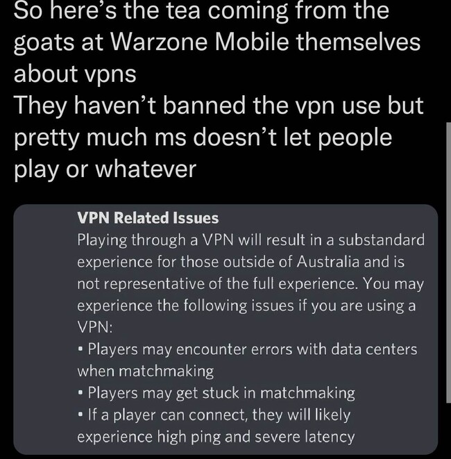 Unable to Connect to Data center : r/WarzoneMobile