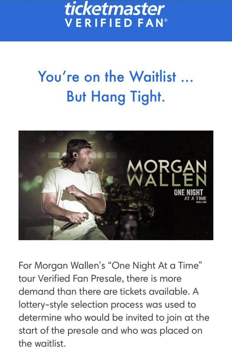 Ticketmaster Morgan Wallen waitlist, presale code & other issues