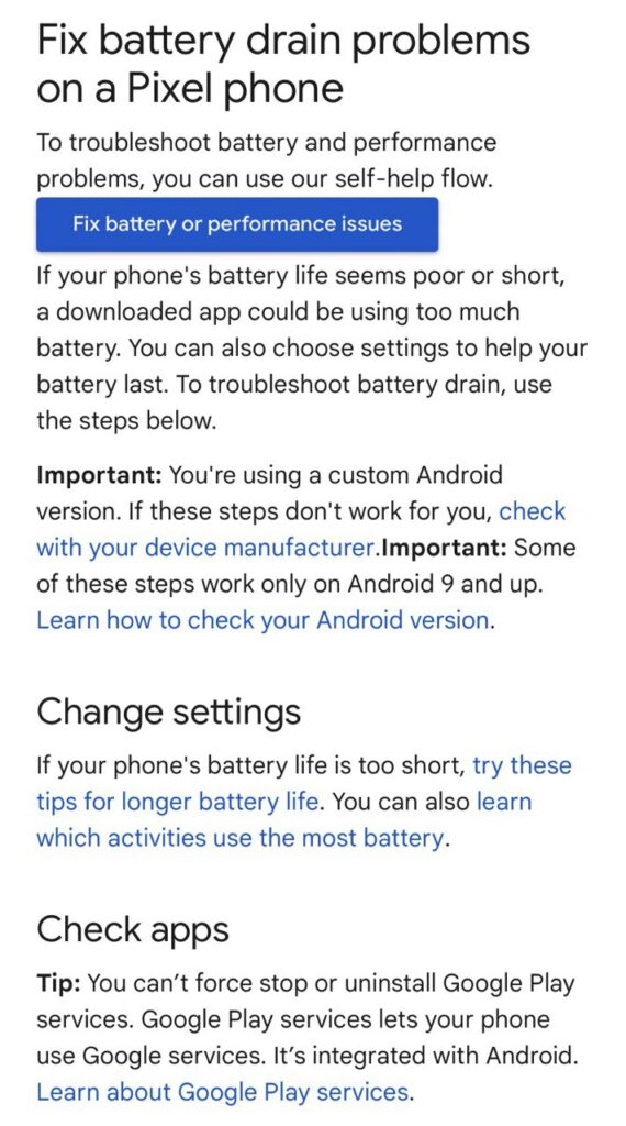 Google Pixel 7 & Pixel 6 'excessive idle battery drain' issue