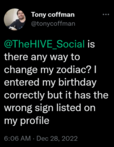 Hive-Social-showing-wrong-zodiac-sign