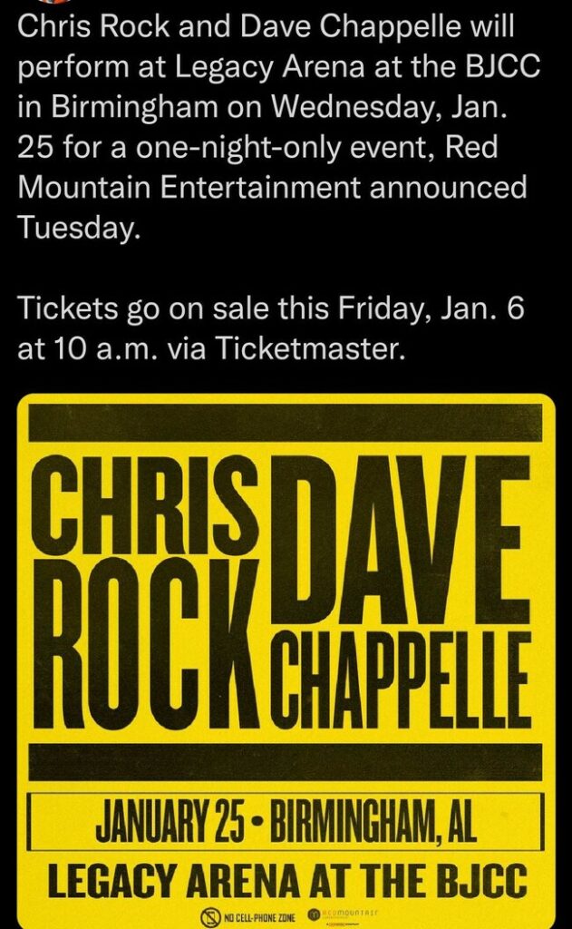 David Chappelle and Chris Rock tour Presale code & timings on