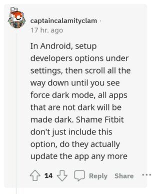 Fitbit-app-dark-mode-issue-pwa