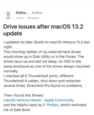 macOS-Ventura-13.2-external-HDD-Studio-issue