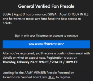 Ticketmaster-general-presale-for-Suga-Tour