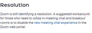 Zoom in board meetings chat