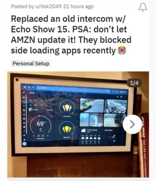 Replaced an old intercom w/ Echo Show 15. PSA: don't let AMZN