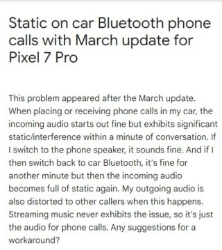 Google-Pixel-7-Pro-static-sound-in-car-issue-1