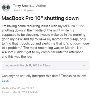 MacBook random shutting down