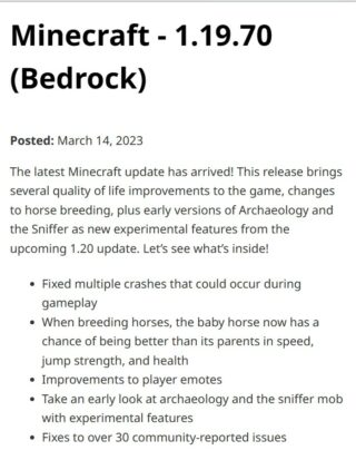Minecraft-Bedrock-patch-notes
