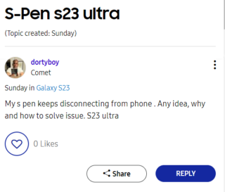 Samsung Galaxy S23 Ultra S-Pen disconnecting