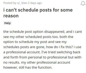Instagram-scheduling-option-disappeared