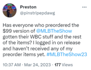 MLB-The-Show-23-pre-order-bonus-not-showing-up