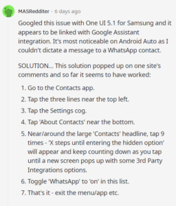 Google-Assistant-can't-find-WhatsApp-after-One-UI-5.1-update