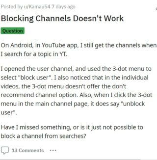 YouTube-Blocking-Channels-not-working
