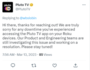 pluto tv app not working on roku devices