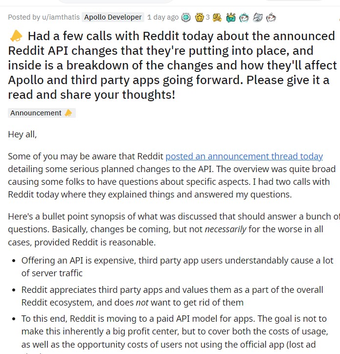 Apollo app to shut down as Reddit API dispute somehow gets uglier