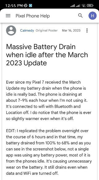 Pixel-7-battery-drain-after-March-2023-update