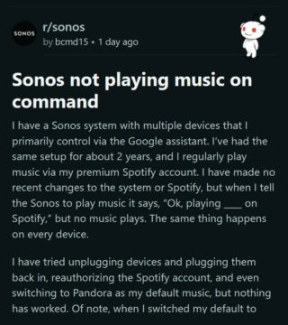 tandlæge mentalitet indlysende Google Assistant unable to play music on Sonos speakers