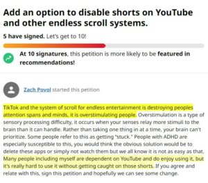 Youtube-Shorts-petition