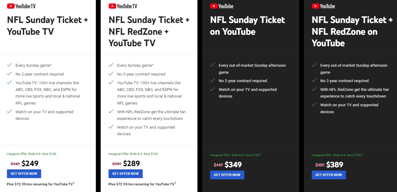 TV NFL Sunday Ticket & NFL RedZone bundle: Number of concurrent  streams & other details