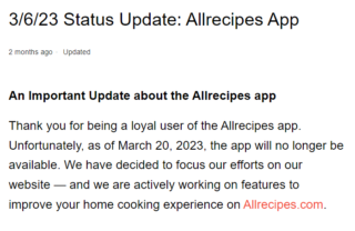 Allrecipes-app-not-working