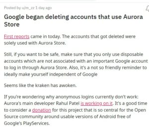 Google-banning-deactivatiing-deleting-Aurora-Store-issue-1