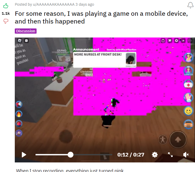 Pink screen of death - Mobile Bugs - Developer Forum