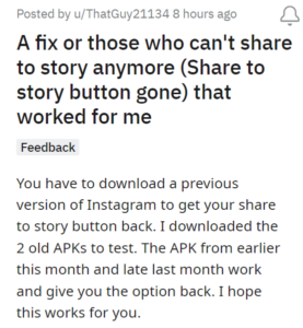 Instagram-users-unable-to-repost-or-share-posts-on-their-stories