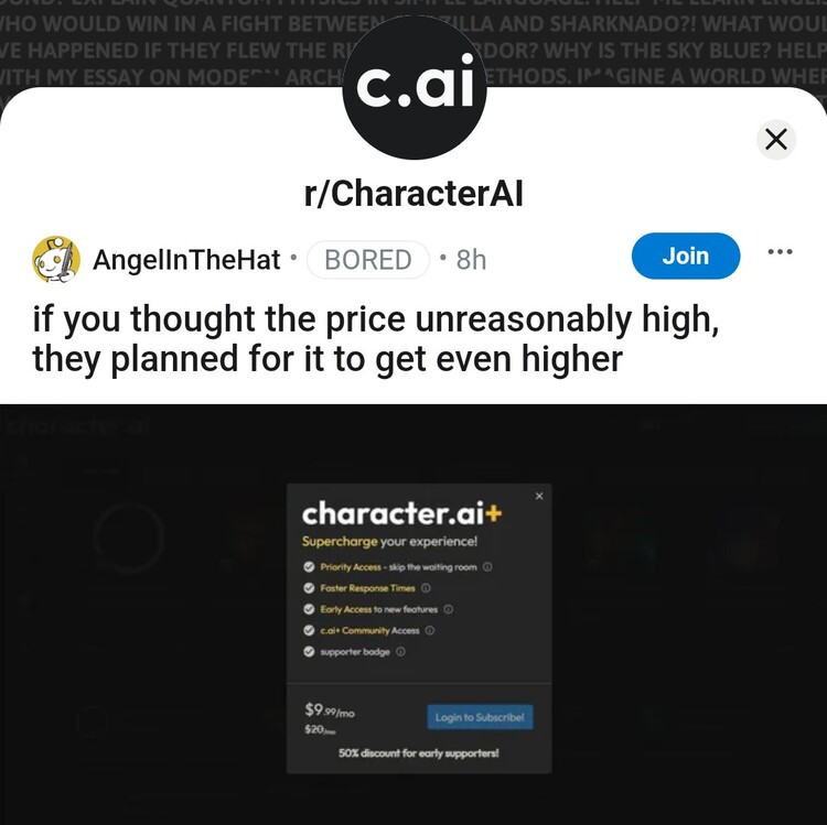 Character AI 9 99 Price Not Worth It Users Want Website Fixed