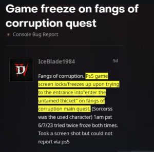 Diablo-4-Fangs-of-corruption-quest-freezing-or-getting-stuck-issue-1