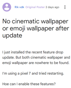 Google-Pixel-Emoji-and-Cinematic-wallpaper-features-missing